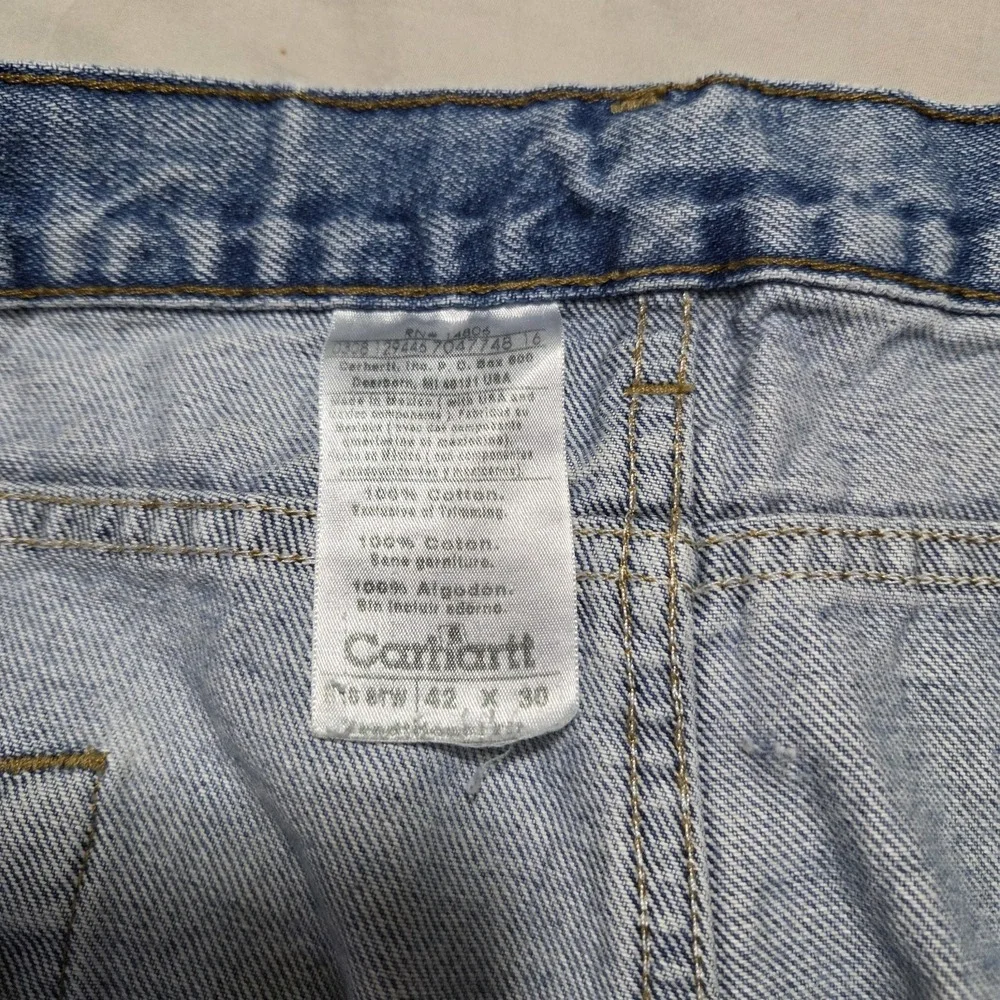 Carhartt B18STW Mens Jeans 42x30 (Fits 40x29) Straight Leg Workwear Denim Pants